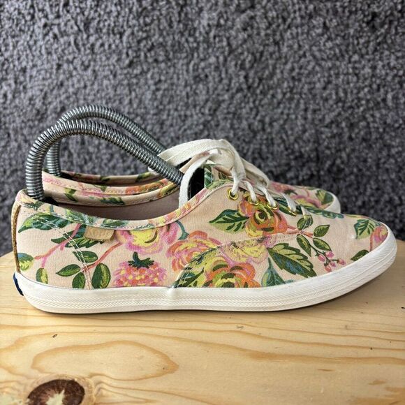 Keds Rifle Paper Co Sneakers Womens 6.5 Canvas Floral Lace Up Comfort Shoes - Picture 4 of 9